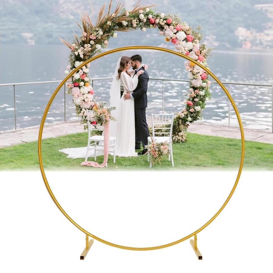 再利用可能、 アーチ フラワー アーチ バルーン ウェディング 円形メタルアーチ、背景スタンド サークルアーチ 結婚式の装飾 屋外 ローズアーチ 丸型