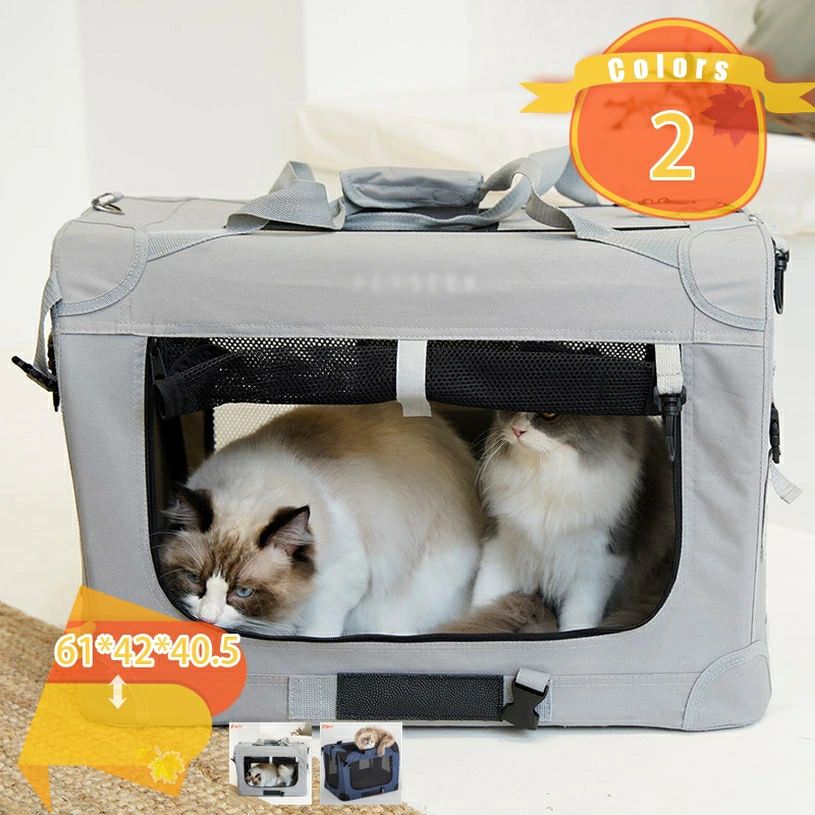 ハウス 猫 ペットハウス コンパクト 犬猫兼用 お出かけ用品 水洗いOK 折りたたみ キャリーバッグ 旅行 ドライブ ペットキャリー ソフトクレート 柴犬用 中型犬 犬ケージ 2WAY 小動物兼用 うさぎ 犬 猫 ペットケージ|詳細画像