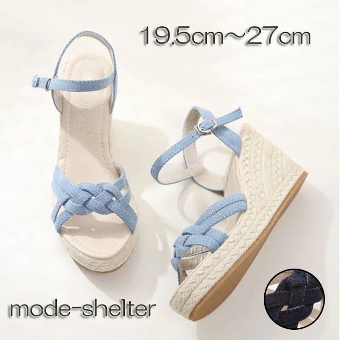疲れない レディース 小さいサイズ 黒 27cm 26.5cm 26cm 25.5cm 25cm 24.5cm 24cm 23.5cm 23cm 22.5cm 22cm 21.5cm 21cm 20.5cm 20cm 19.5cm ストラップ ウェッジソール ミュール 厚底サンダル ウェッジソール 厚底 サンダル