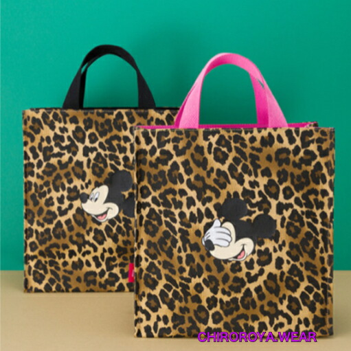 【10日ほどで発送】ヒョウ柄×ミッキートートBAG ディズニー　ミッキー　エコバッグ　ヒョウ柄　レオパ柄