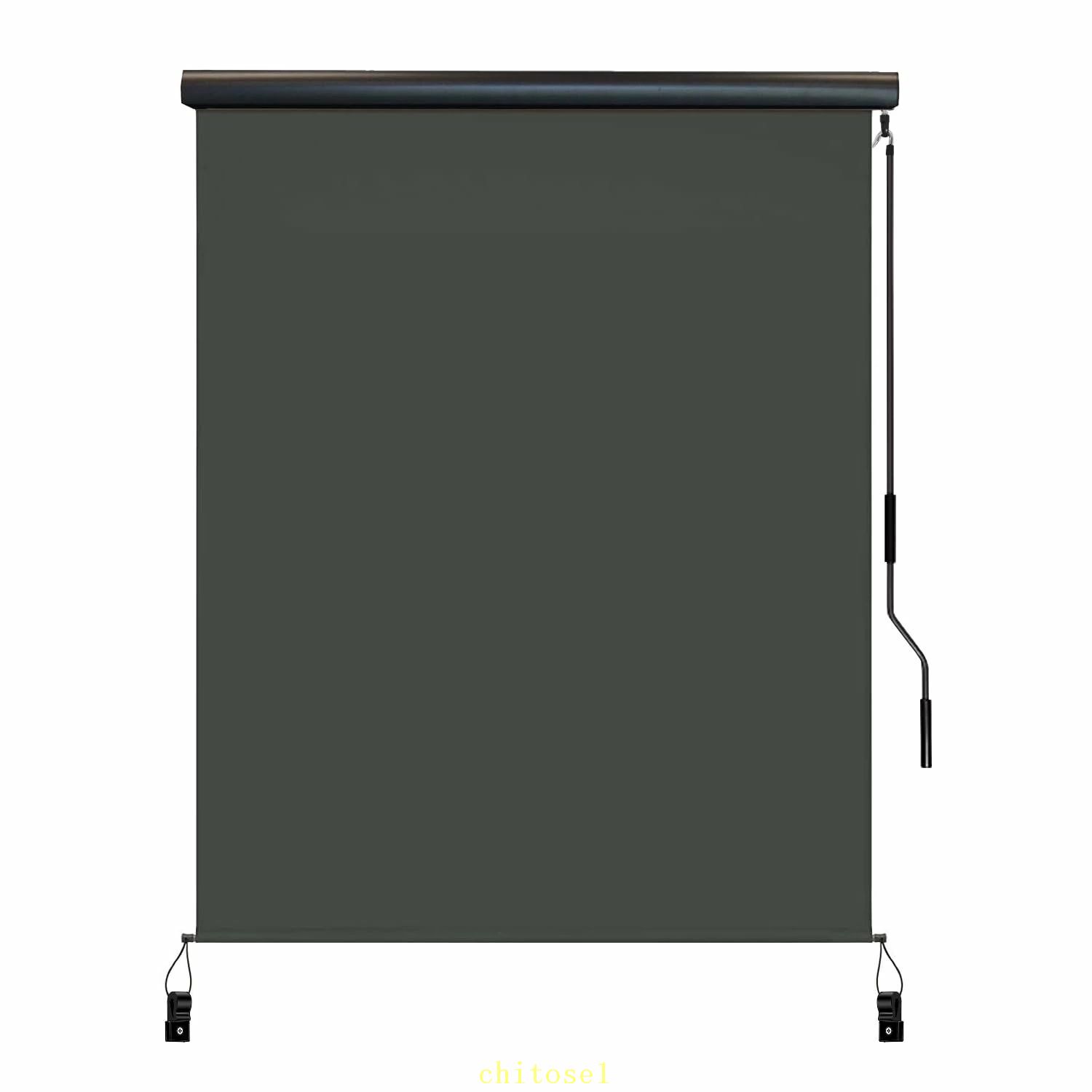 期間限定5%クーポン ロールスクリーン 屋外シェード 日よけ 幅100 300cm 高さ180 250cm 耐水 遮熱 UVカット 取付簡単 ベランダ用 裏庭 ポーチ パビリオン お手入れ簡単 簡単操作 ダークグレー