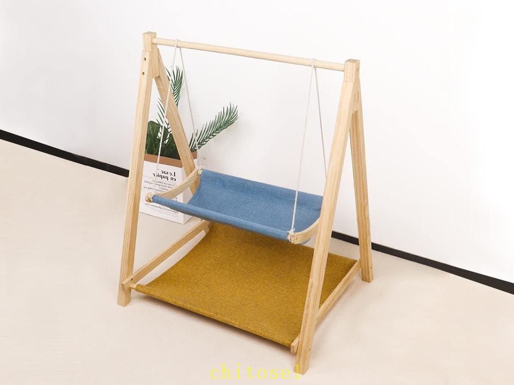 期間限定5%クーポン 猫 猫ベッド ペット ハンモック 2段 ブランコ chitose1 ベッド 耐荷重15kg 木製 取り付け簡単 吊りベッド 日光浴 ネコ用 キャット ねこ 室内用 睡眠 運動 休憩 四季兼用 通気性