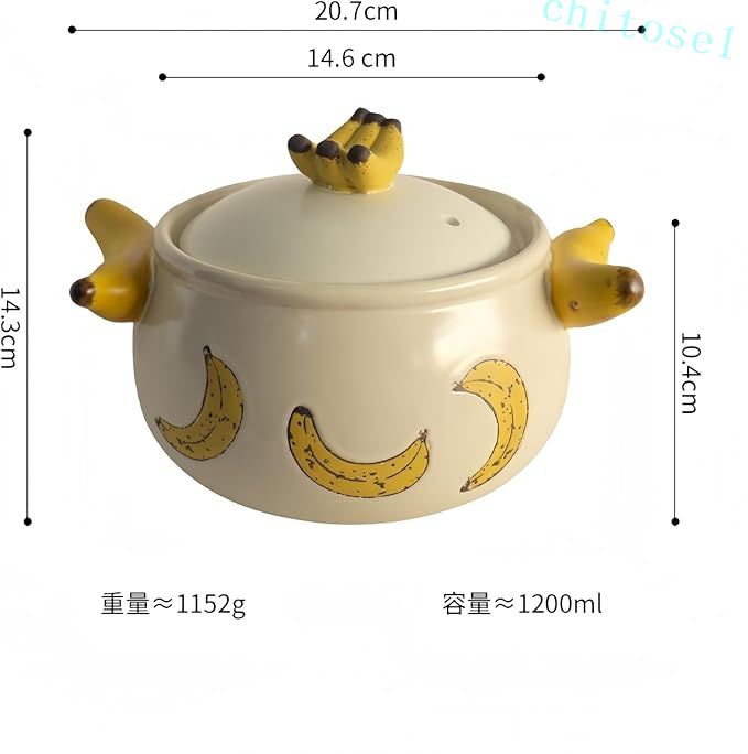 砂鍋 ひとり鍋 土鍋 シチュー鍋 セラミックキャセロールセット、蓋付きキャセロール、両手で持ち運べ、お手入れが簡単で耐久性があります 軽量 ご飯用 かわいいキャセロール 一人用 シチュースープ 1.2L ギフトに最適