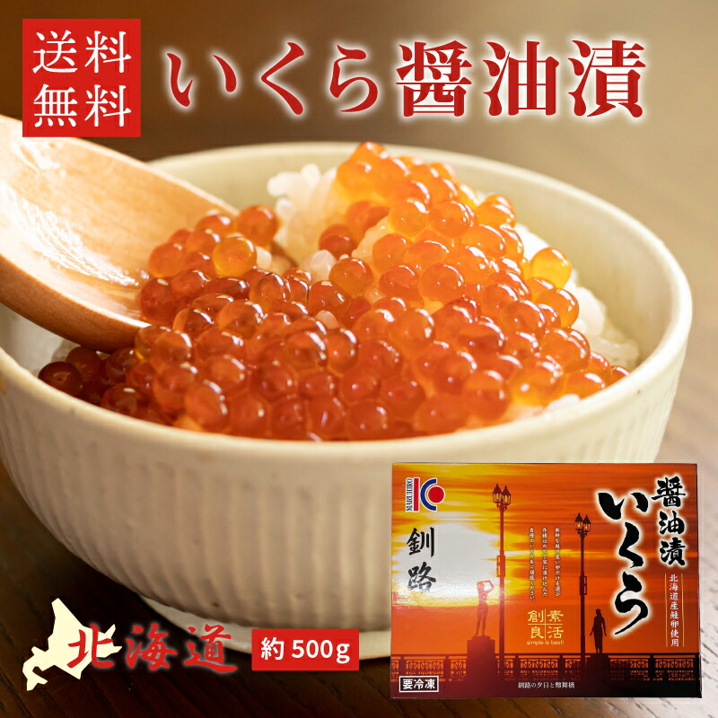 84％以上節約 北海道産 鮭 いくら醤油漬け 500g 250g×2パック イクラ さけ サケ 送料無料 fucoa.cl