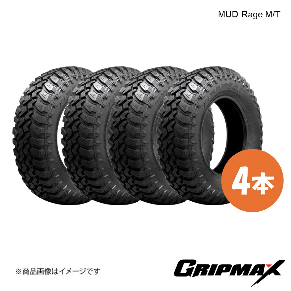 GRIPMAX/グリップマックス MUD Rage M/T タイヤ 4本 205R16C 110/108Q ブラックサイドウォール 6996779270642