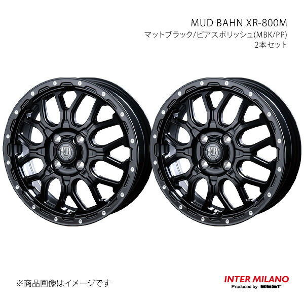 INTER MILANO インターミラノ MUD BAHN XR-800M ホイール 2本セット【15×4.5J 4-100 INSET45 マットブラック/ピアスポリッシュ】