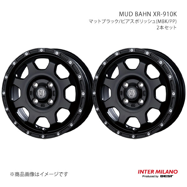 INTER MILANO インターミラノ MUD BAHN XR-910K ホイール 2本セット【12&times;4.00B 4-100 INSET42 マットブラック/ピアスポリッシュ】｜千歳交易 店