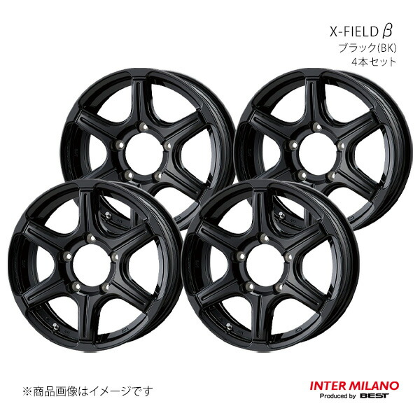 INTER MILANO インターミラノ X-FIELD β ホイール 4本セット ジムニー JB64W 2018/7～【16×5.5J 5-139.7 INSET22 ブラック】