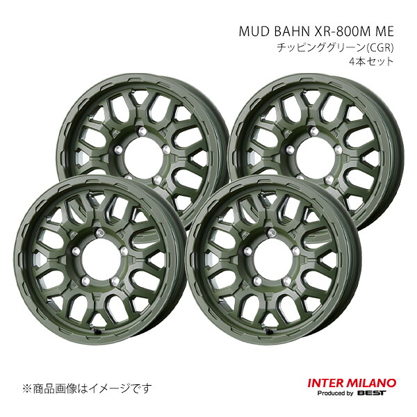 INTER MILANO インターミラノ MUD BAHN XR-800M ME ホイール 4本セット【16×5.5J 5-139.7 INSET20 チッピンググリーン】