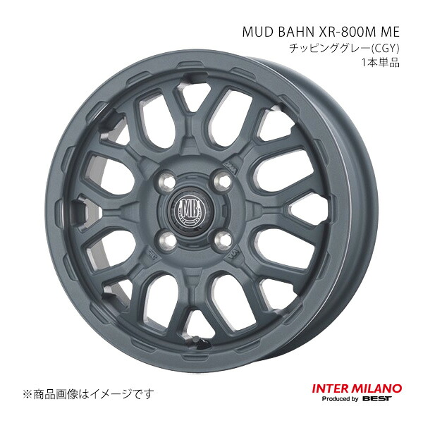 INTER MILANO インターミラノ MUD BAHN XR-800M ME ホイール 1本単品【14×4.5J 4-100 INSET45 チッピンググレー】 10,808円