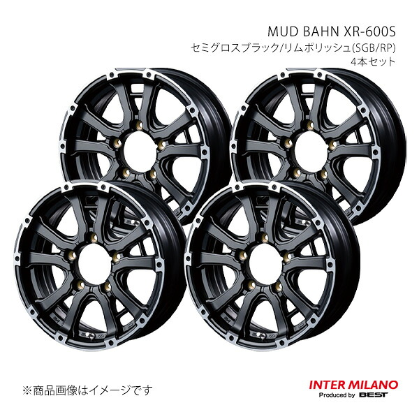 INTER MILANO インターミラノ MUD BAHN XR-600S ホイール 4本セット【16×5.5J 5-139.7 INSET0 セミグロスブラック/リムポリッシュ】|千歳交易 店