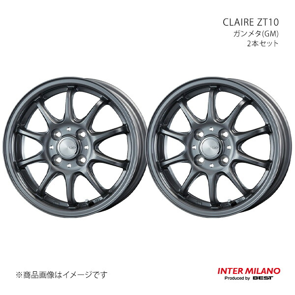 INTER MILANO インターミラノ CLAIRE ZT10 ホイール 2本セット【16×6.0J 4-100 INSET50 ガンメタ】|千歳交易 店