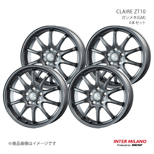 INTER MILANO インターミラノ CLAIRE ZT10 ホイール 4本セット【16&times;6.5J 5-100 INSET45 ガンメタ】｜千歳交易 店