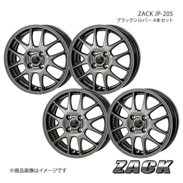 ZACK JP-205 パッソ セッテ M502E 2008/12～2012/3 アルミホイール4本セット【14×5.5J 4-100 +40 ブラックシルバー】