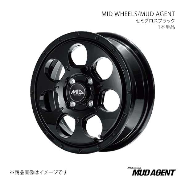 MID WHEELS/マッドエージェント アルミホイール1本【14×4.5J 4-100 INSET45 SBK】MID WHEELS/MUD AGENT L19A44543345030N×1|千歳交易 店