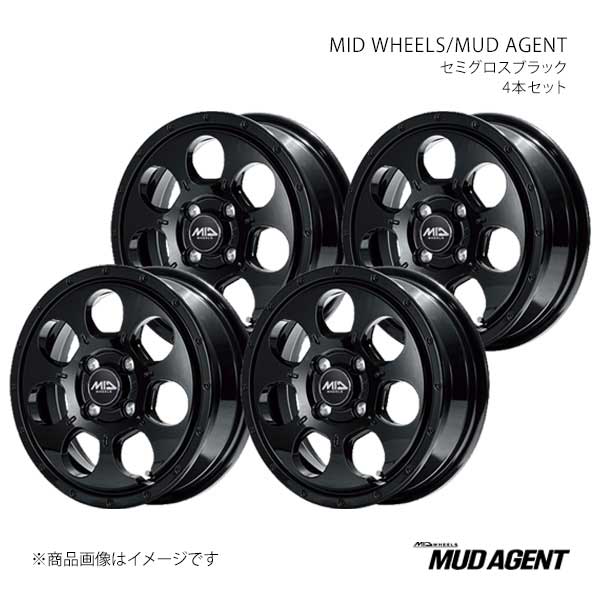 MID WHEELS/MUD AGENT ekワゴン B33W/36W アルミホイール4本セット【14×4.5J 4-100 INSET45 SBK】L19A44543345030N×4