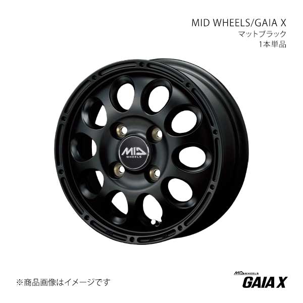 MID WHEELS/ガイアX アルミホイール1本【12×3.50B 4-100 INSET45 BKK】MID WHEELS/GAIA X D97623543345030N×1