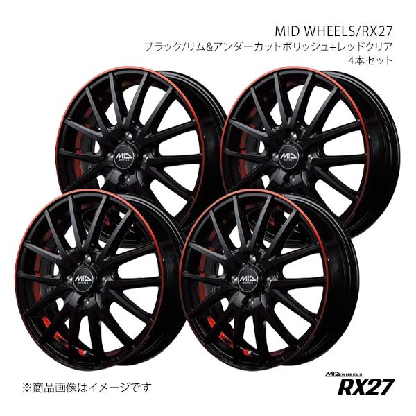 MID WHEELS/RX27 アルミホイール4本セット【14×4.5J 4-100 INSET45 BPR】MID WHEELS/RX27 F74744543345039N×4