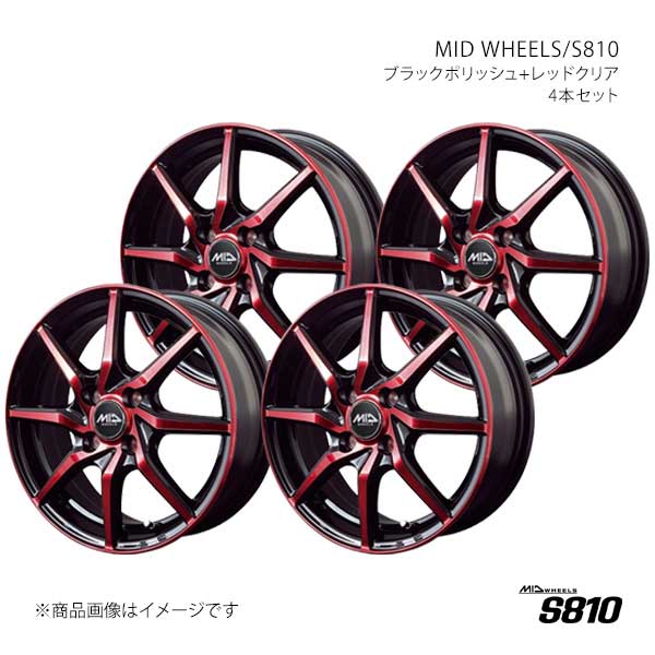 MID WHEELS/S810 アルミホイール4本セット【15×5.5J 4-100 INSET45 BPR】MID WHEELS/S810 SA1055543345B1RN×4