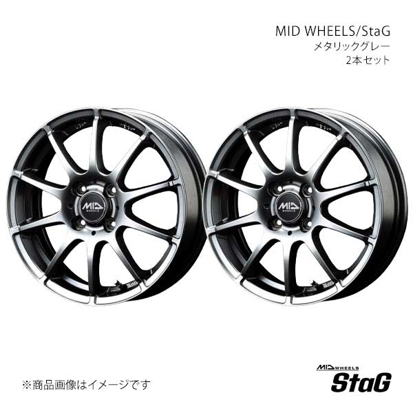 MID WHEELS/スタッグ アルミホイール2本セット【16×6.0J 4-100 INSET43 MGR】MID WHEELS/StaG S766660433430A1N×2|千歳交易 店