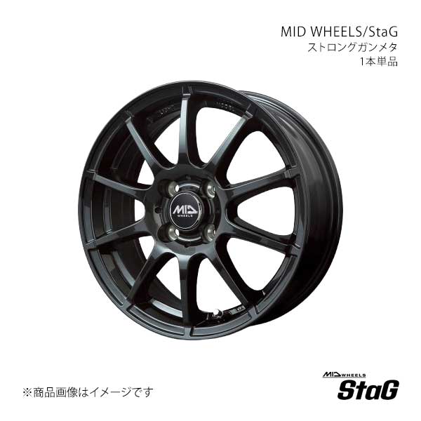 MID WHEELS/スタッグ アルミホイール1本【14×5.5J 4-100 INSET38 SGM】MID WHEELS/StaG S76645543338DG0N×1