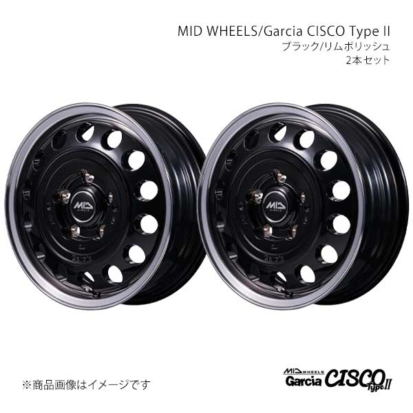 MID WHEELS/ガルシアシスコ タイプ2 アルミホイール2本セット【14×5.0J 5-114.3 INSET48 BRP】MID WHEELS/Garcia CISCO TypeII D70645083342BKP0×2