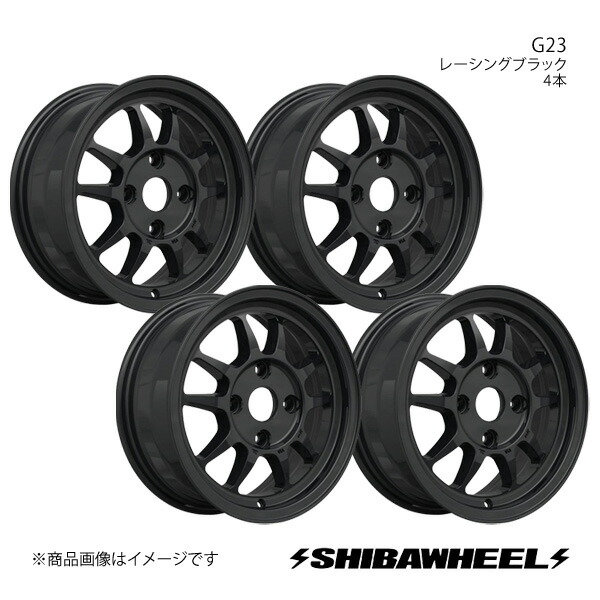 SHIBATIRE シバタイヤ シバホイール G23 アルミホイール4本セット 15&times;7.0J 4-100 INSET35 レーシングブラック G15-03RB&times;4｜千歳交易 店