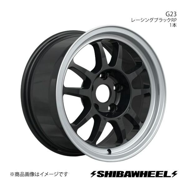 SHIBATIRE シバタイヤ シバホイール G23 アルミホイール1本 15×8.0J 4-100 INSET30 レーシングブラックRP G15-11RBP