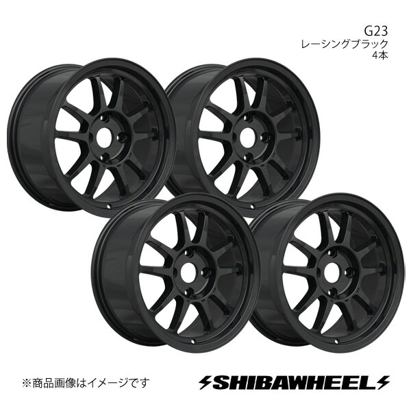 SHIBATIRE シバタイヤ シバホイール G23 アルミホイール4本セット 16×8.0J 4-100 INSET30 レーシングブラック G16-23RB×4