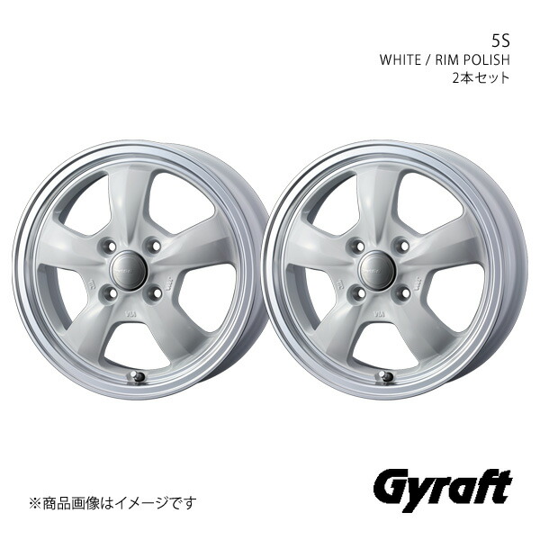 Gyraft/5S ピクシスバン S320系 アルミホイール2本セット【12×4.0B 4-100 INSET43 WHITE/RIM POLISH】0041117×2|千歳交易 店
