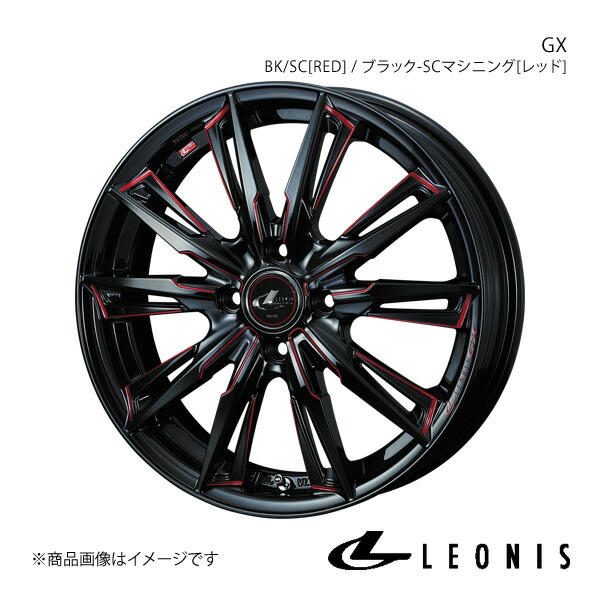LEONIS/GX ルークス B4#A アルミホイール1本【16×5.0J 4-100 INSET45 BK/SC[RED](ブラック/SCマシニング[レッド])】0039338 17,605円