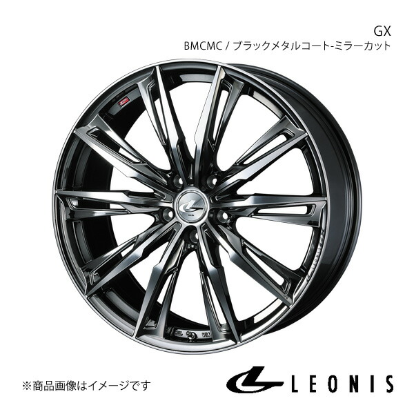 LEONIS/GX エクリプスクロス GK/GL系 アルミホイール1本【20×8.5J 5-114.3 INSET45 BMCMC(ブラックメタルコート/ミラーカット)】0039401