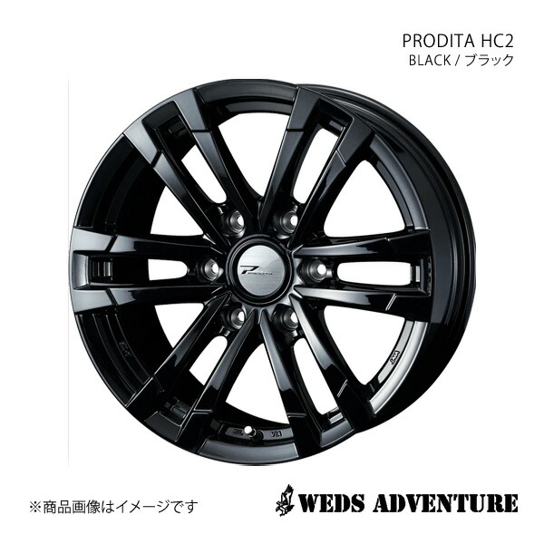 WEDS-ADVENTURE/PRODITA HC2 パジェロ V80/90系 ワイドボディ+標準キャリパー アルミホイール1本 【17×8.0J 6-139.7 INSET25 BLACK(ブラック)】 0040997