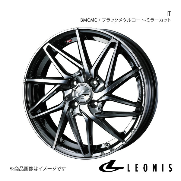 LEONIS/IT ムーヴ LA100系 アルミホイール1本【16×5.0J 4-100 INSET45 BMCMC(ブラックメタルコート/ミラーカット)】 0040572