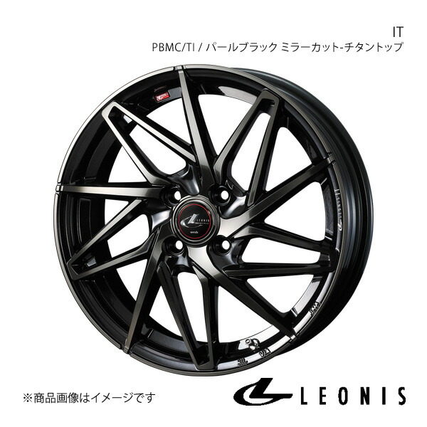 LEONIS/IT ウェイク LA700系 アルミホイール1本【16×5.0J 4-100 INSET45 PBMC/TI(パールブラック ミラーカット/チタントップ)】 0040571|千歳交易 店
