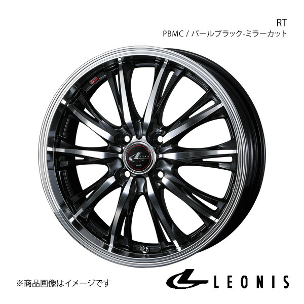 LEONIS/RT シフォン LA650系 アルミホイール1本 【15×4.5J 4-100 INSET45 PBMC(パールブラック/ミラーカット)】 0041158