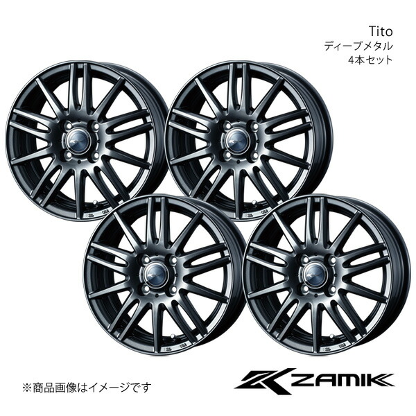 Zamik/Tito アクア K10系 FF 15インチ車 アルミホイール4本セット【16×6.0J 4-100 INSET50 ディープメタル】0037590