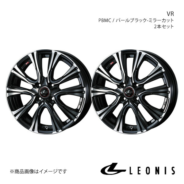 LEONIS/VR アクア K10系 FF 15インチ車 純正タイヤサイズ(195/50-17) アルミホイール2本セット【17×6.5J 4-100 INSET50 PBMC】0041244×2