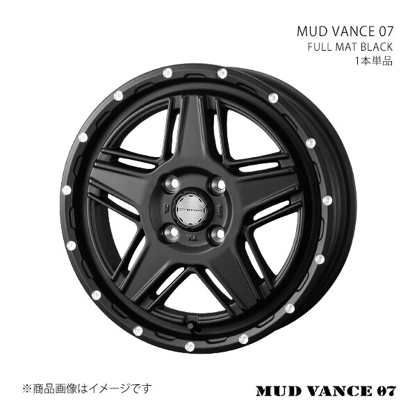 MUD VANCE 07 マッドヴァンス ゼロセブン ホイール 1本単品 0040528 【12×4.0J 4-100 INSET40 FULL MAT BLACK】|千歳交易 店