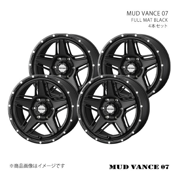 MUD VANCE 07 マッドヴァンス ゼロセブン ホイール 4本セット 0040531×4 【15×6.0J 6-139.7 INSET33 FULL MAT BLACK】|千歳交易 店