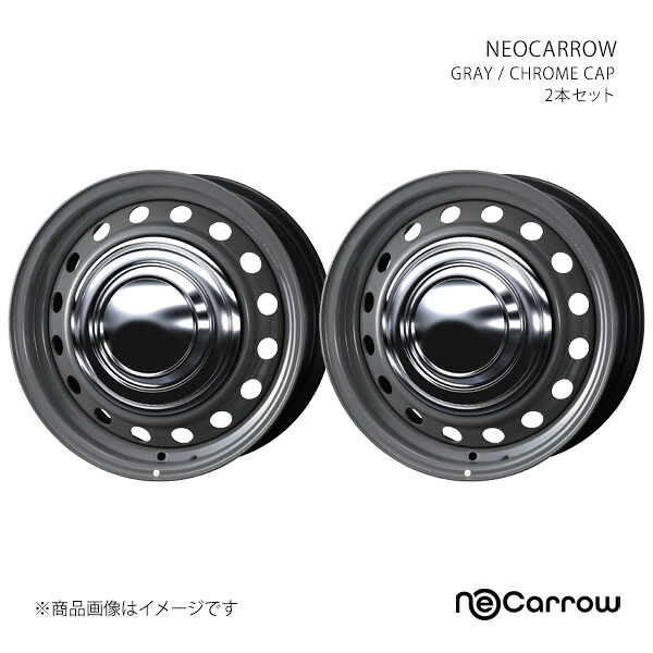 NEOCARROW ネオキャロ ホイール 2本セット 0014047&times;2 【15&times;6.0J 6-139.7 INSET35 GRAY/CHROME CAP】｜千歳交易 店