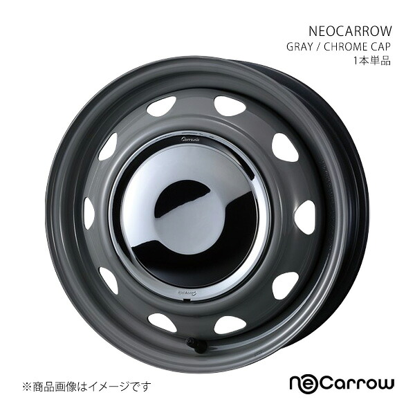 NEOCARROW ネオキャロ ホイール 1本単品 0014042 【12×3.5J 12-100/110/114.3 INSET34 GRAY/CHROME CAP】