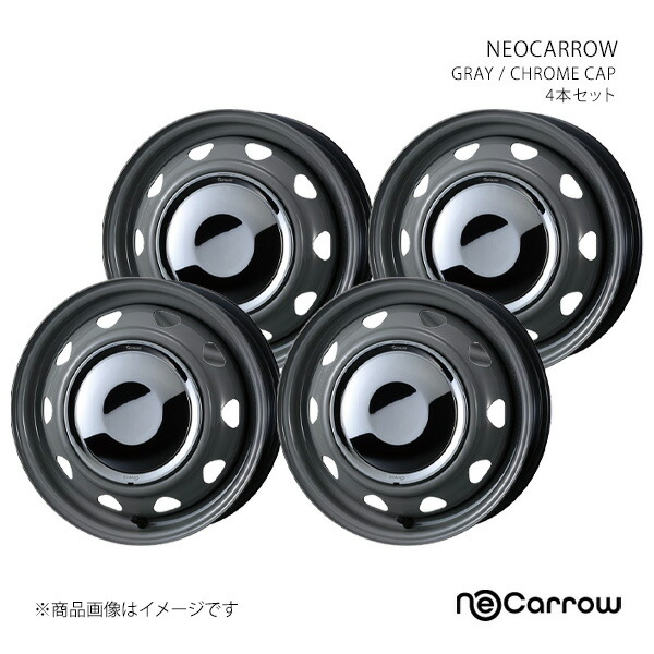 NEOCARROW ネオキャロ ホイール 4本セット 0014042×4 【12×3.5J 12-100/110/114.3 INSET34 GRAY/CHROME CAP】