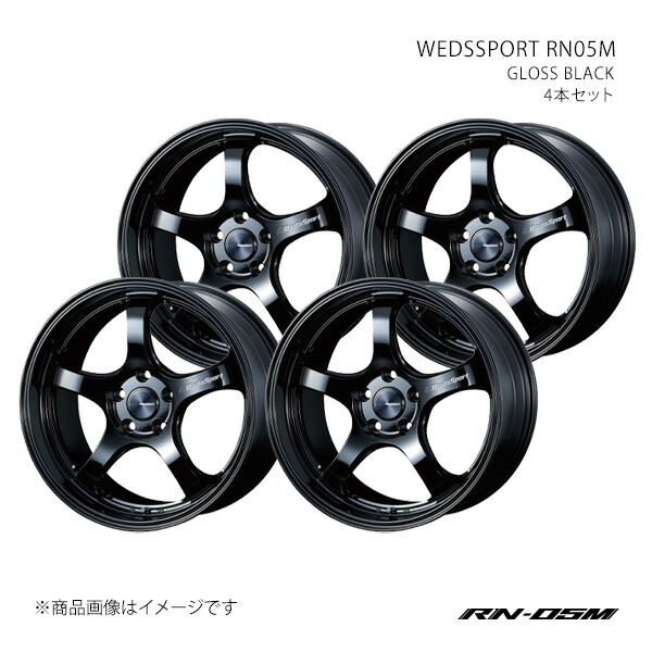 WEDSSPORT RN05M ウェッズスポーツ アールエヌ05エム ホイール 4本セット 0072762&times;4 【18&times;9.5J 5-100 INSET45 GLOSS BLACK】｜千歳交易 店