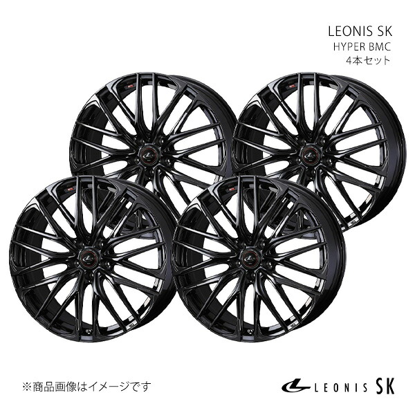 LEONIS SK クラウン 180系/FR 4ポットキャリパー ホイール 4本セット 0040970×4【19×8.0J 5-114.3 INSET43 BMCブラック】