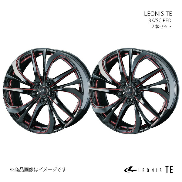 LEONIS TE レオニス ティーイー ホイール 2本セット 0038779&times;2 【18&times;7.0J 5-114.3 INSET55 BK/SC(RED)】｜千歳交易 店 40,359円