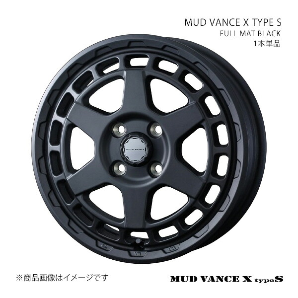 MUD VANCE X TYPE S マッドヴァンス エックス タイプエス ホイール 1本単品 0041589 【12×4.0J 4-100 INSET40 FULL MAT BLACK】|千歳交易 店