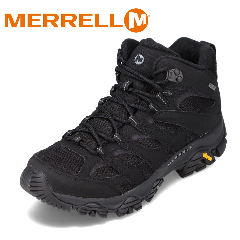 【全品P5倍！17日09:59まで】メレル MERRELL J500249 メンズ靴 靴 シューズ 2E相当 アウトドアシューズ ミッドカットスニーカー 防水 雨の日 晴雨兼用 軽量 軽い 耐久性 グリップ力 登山 ハイキング ブラック