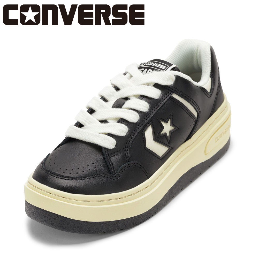 コンバース CONVERSE 34202171L レディース靴 靴 シューズ 2E スニーカー 軽量 厚底 WEAPON PLTS OX ウエポン レザー ローカットスニーカー 人気 ブランド ブラック 8,494円