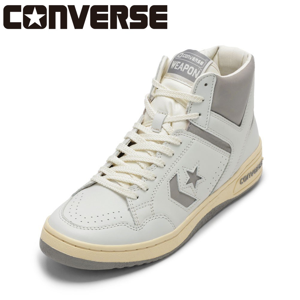 【全品P5倍！11日～14日まで】コンバース CONVERSE 34202290M メンズ靴 靴 シューズ 2E スニーカー 籠球シューズ WEAPON VTG HI 打ち物 ハイカットスニーカー 一般受け ブランド名 白いこと×薄墨色 スニーカー-メンズ靴